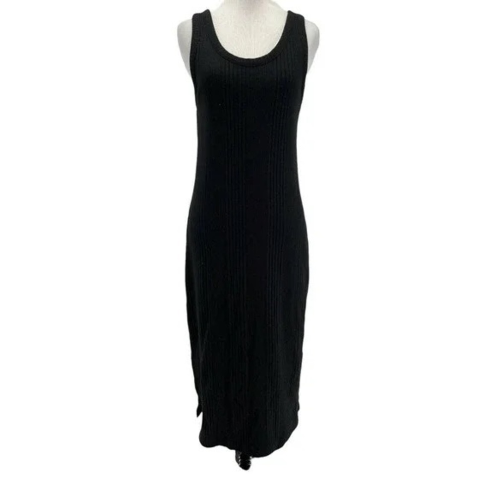 Black Ribbed Tank MIDI Dress